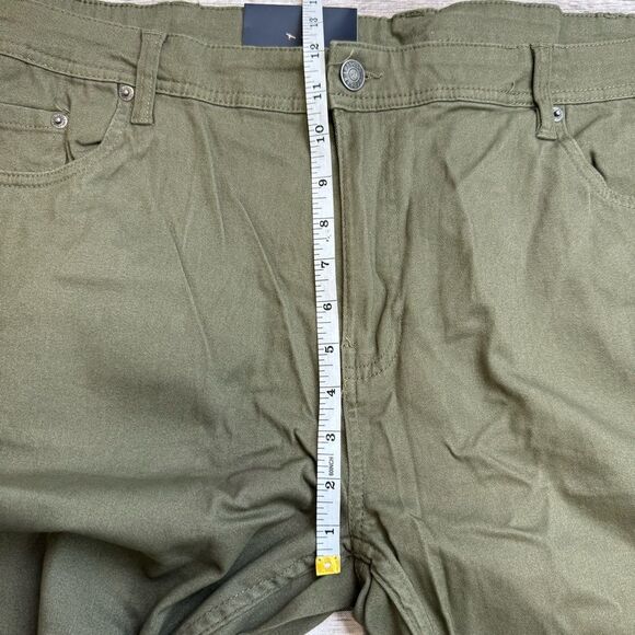 JACHS New York Men's Slim Fit 5-Pocket Pants Stretch Twill 42 x 34 Army Green - Picture 11 of 13